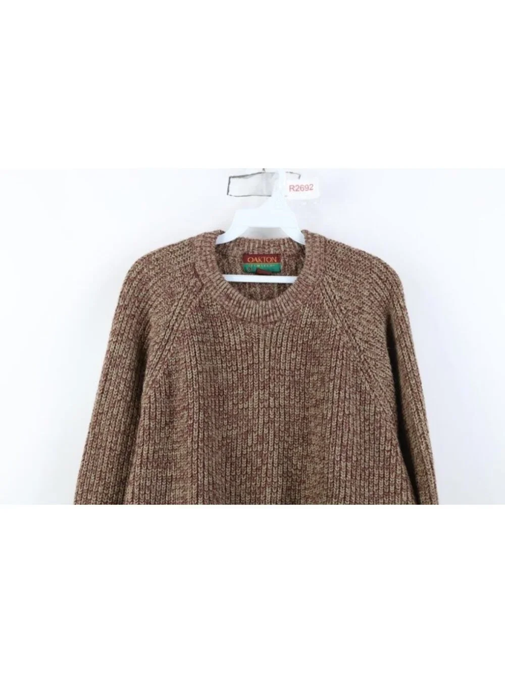 Vintage 90s Streetwear Mens Size XL Blank Chunky Ribbed Knit Crewneck Sweater
